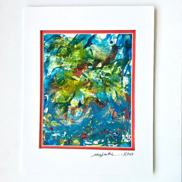 Original Art ‘Majestic’ Encaustic Wax Painting Matted 11"x14" Frame Ready - Picture 2 of 5